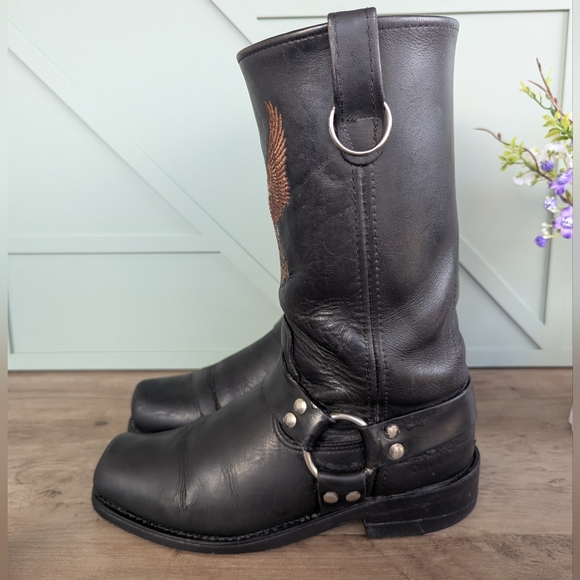 Harley-Davidson Black Leather Boots with Eagle Design main image 14